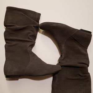 Faux Suede Slouch Boots
